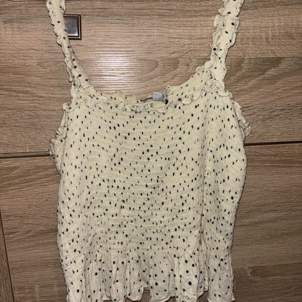 Cream Polka Dot Women's Top